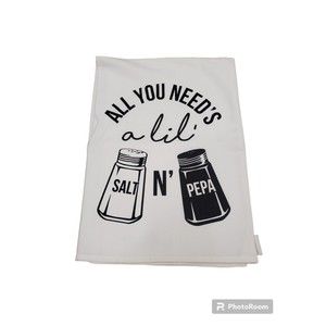 New With Tags Ruby's Rubbish All You Need's A Lil Salt N' Pepa White Tea Towel